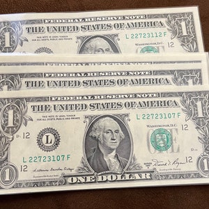 1981A One Dollar Bill Uncirculated Federal Reserve Note Consecutive FRN FREE SHIPPING cu unc 1981-A