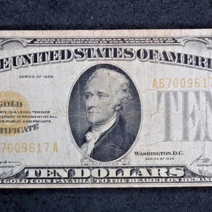 Fr. 2400 1928 Ten Dollar Gold Certificates FREE SHIPPING gold seal 10 vf