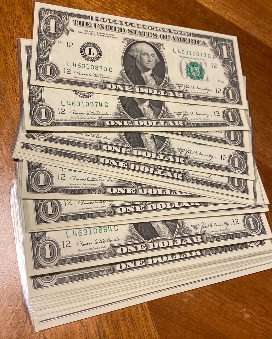 1969A One Dollar Bill Uncirculated Federal Reserve Note