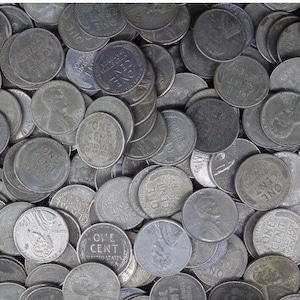 Roll of 50 Rare 1943 STEEL Wheat Cents Pennies  Cent Penny FREE SHIPPING