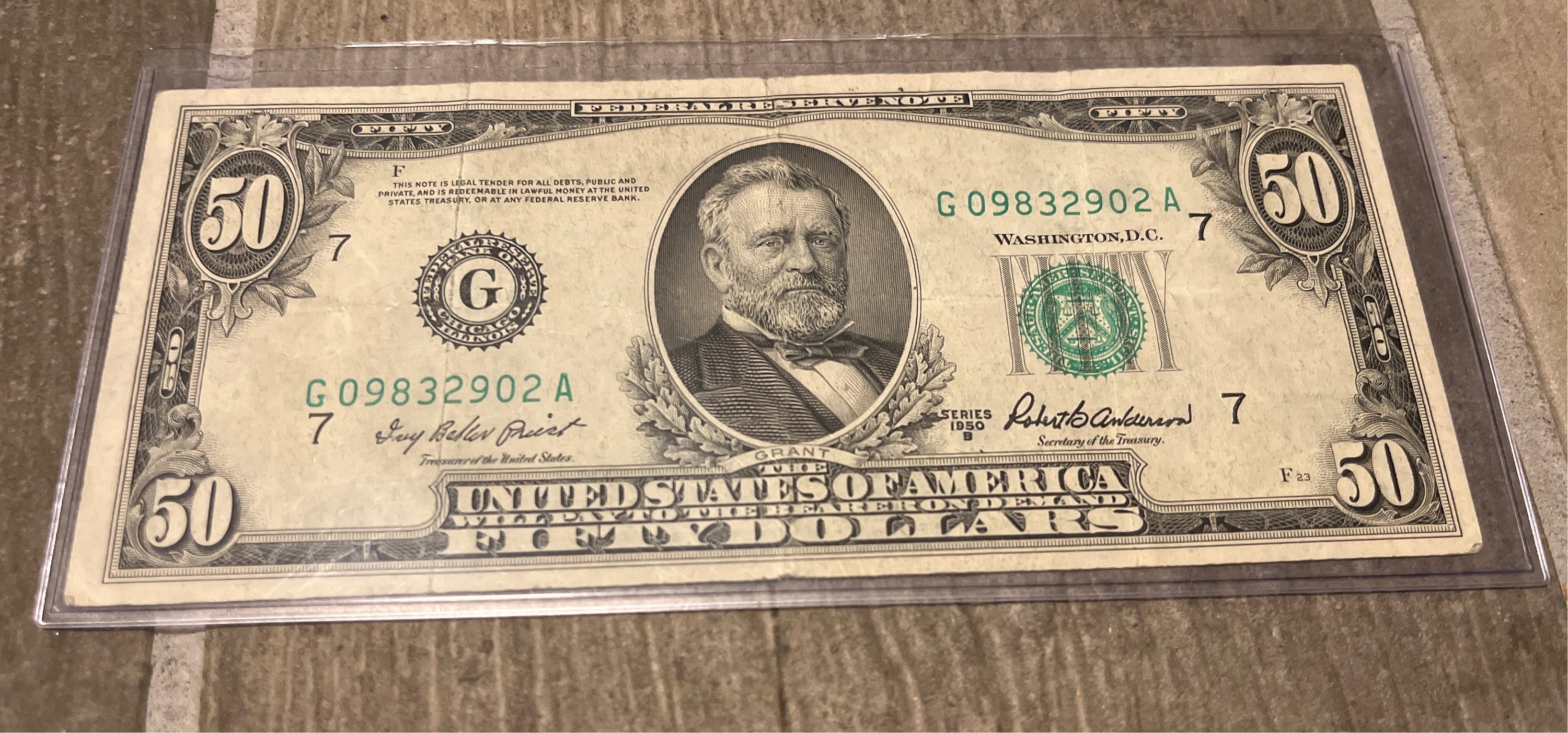 1950 50 Dollar Federal Reserve Note Frn United States Green Seal Series  Bill Nice Condition FREE SHIPPING Fifty - Etsy Israel