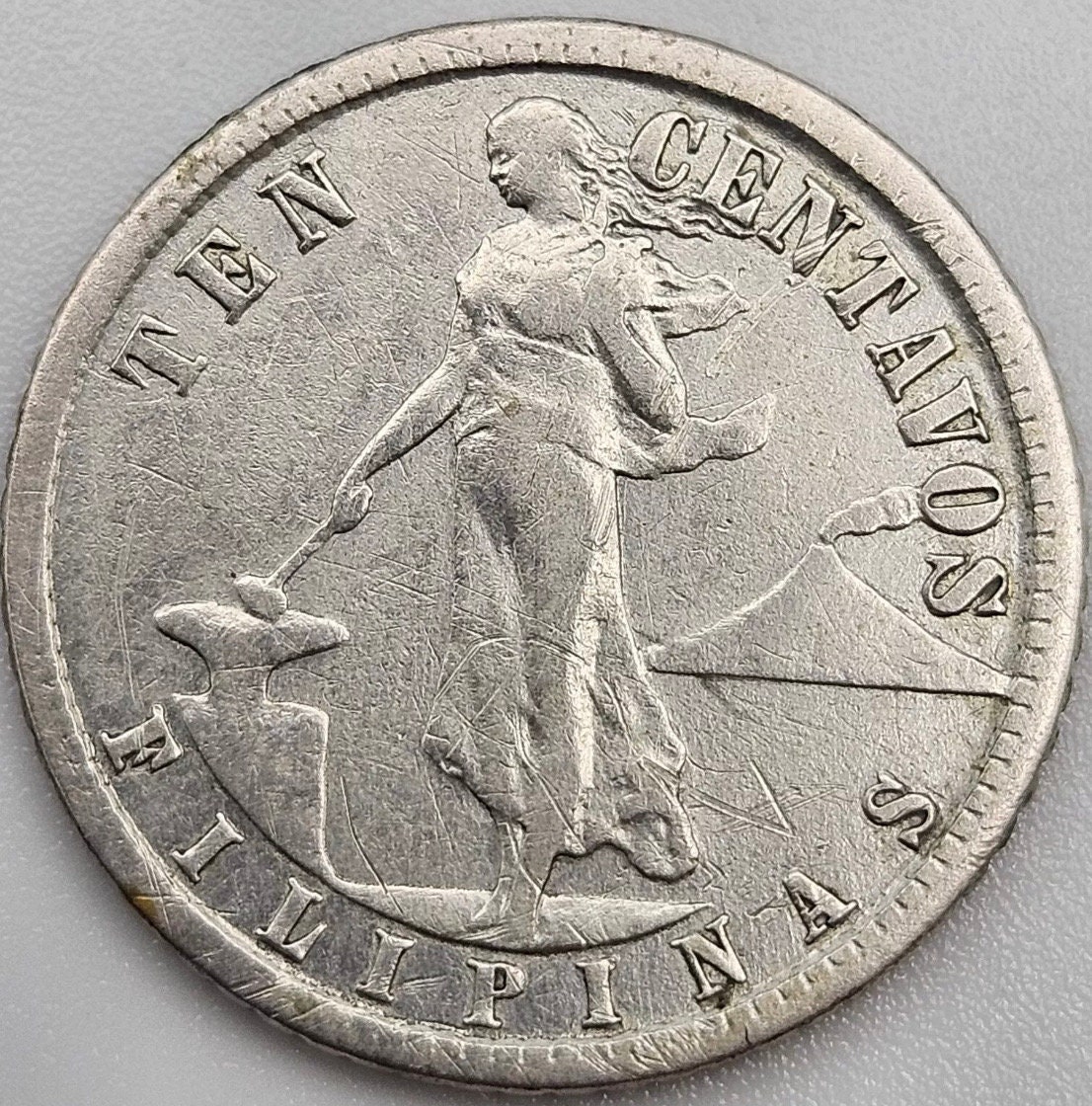 1903 - 1945 Ten Centavos Philippines US Silver Coin One USA Free
