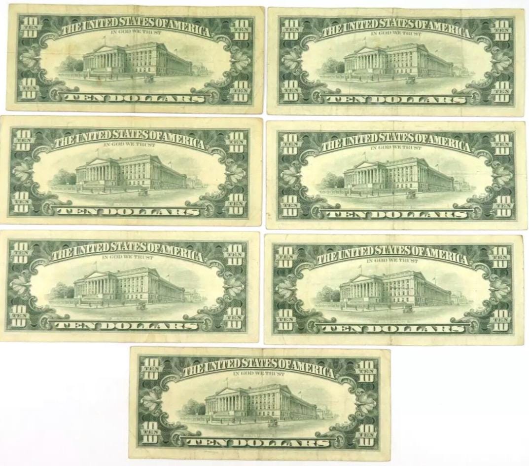 1974 1977 1981 1985 1988 1990 1993 1995 10-dollar Federal Reserve