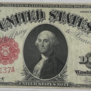 1917 One Dollar Legal Tender Note VF Large Bill Red Seal RARE Free Shipping