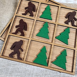 Bigfoot Tic-Tac-Toe Game - Handcrafted Wooden Fun for All Ages!