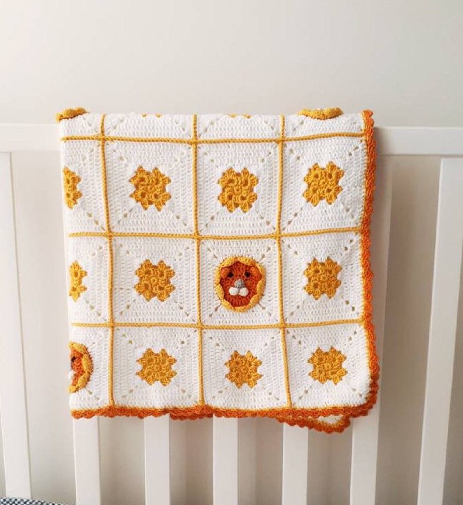 Hand Crochet Baby Blanket Lion King. Neutral Newborn Blanket Etsy