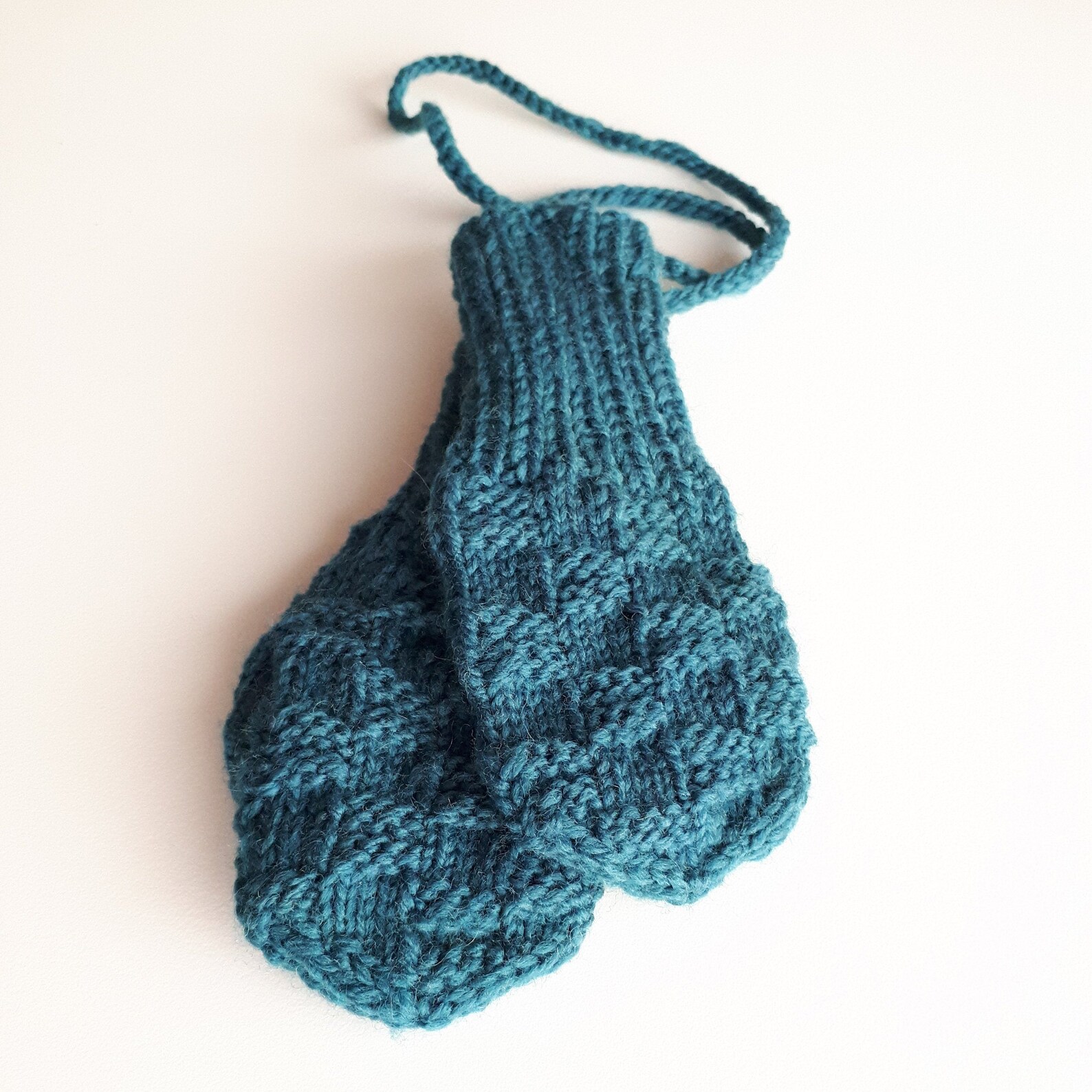 Wool baby mittens. Hand knit for kids 2 3 years old. Green Etsy