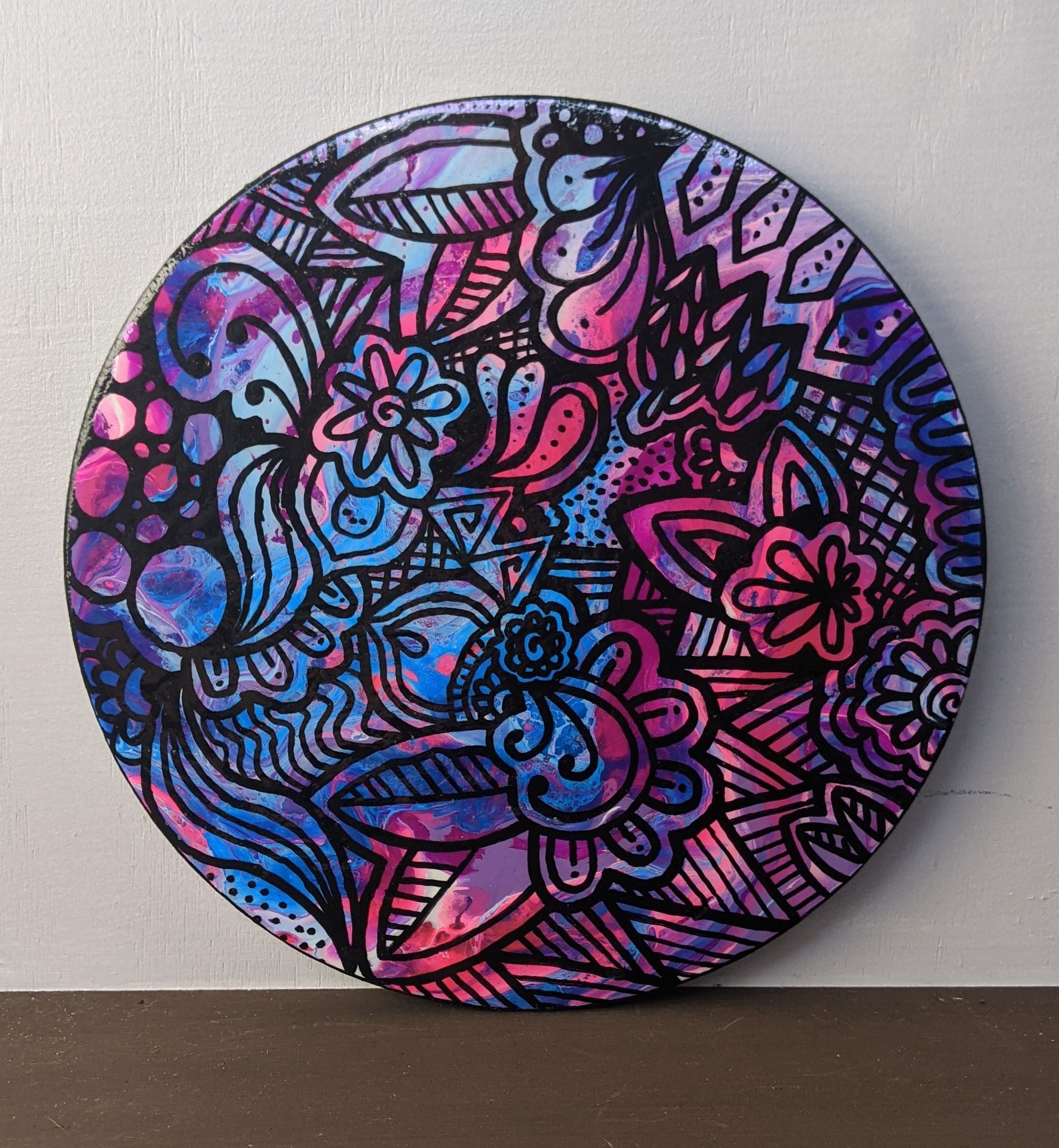 Neon Canvas Doodle Painting Etsy UK