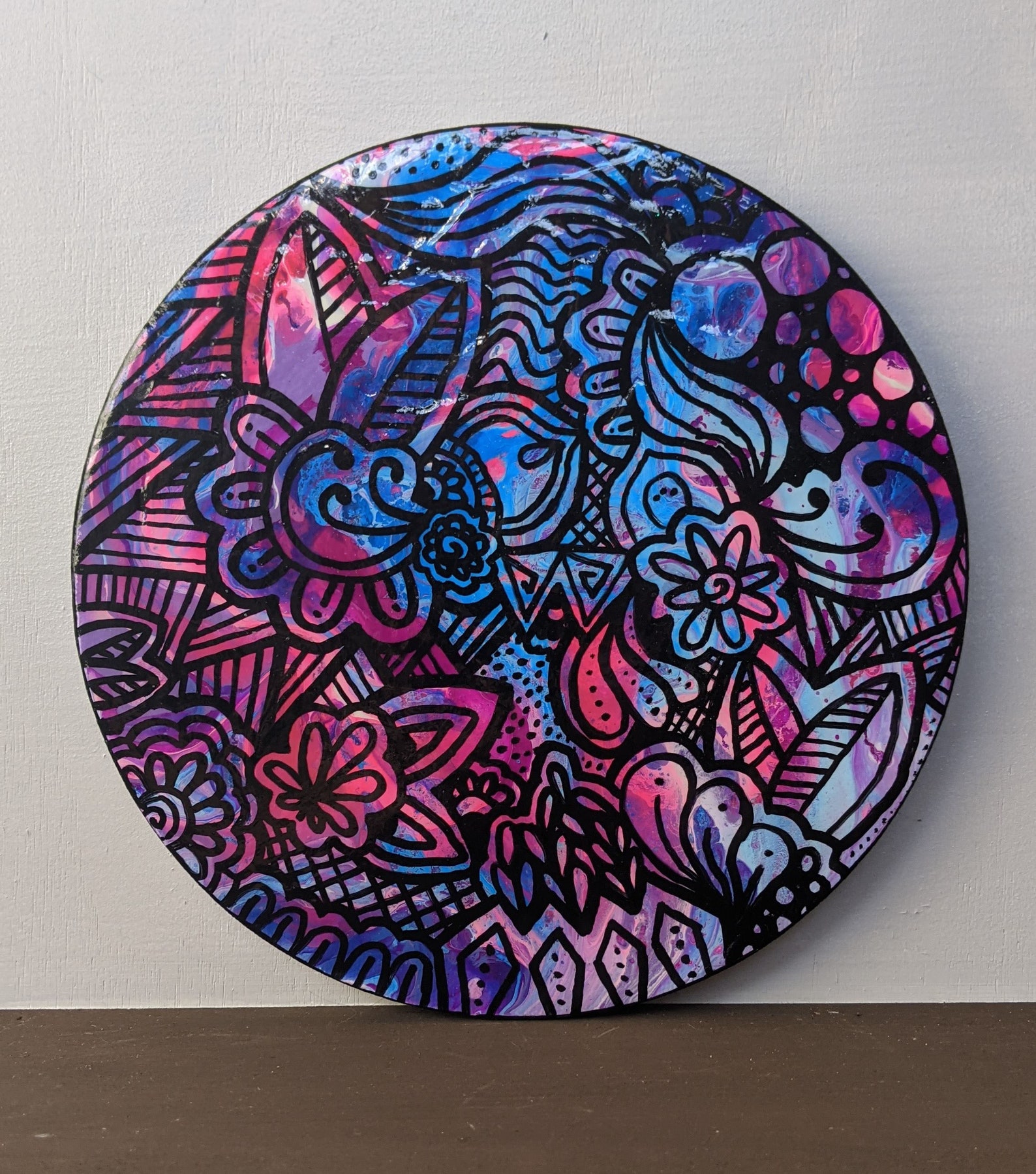 Neon Canvas Doodle Painting Etsy UK