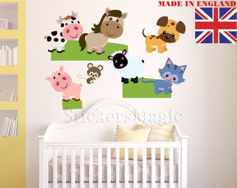 Farm Animal Wall Sticker for Nursery Wall Decor - Kids Wall Decals - Farm Animal Wall Decal, Baby Room Bedroom Farm Wall Decal