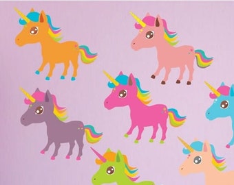 Unicorn Wall Stickers - Unicorn Wall Decals – Girls Nursery Room Bedroom Unicorn Wall Decor