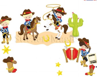 Toddler Boy Wall Decals /Cowboy Nursery Decor/ Boy Nursery Wall Decal/Little Boy Wall Decals/ Boy Wall Stickers