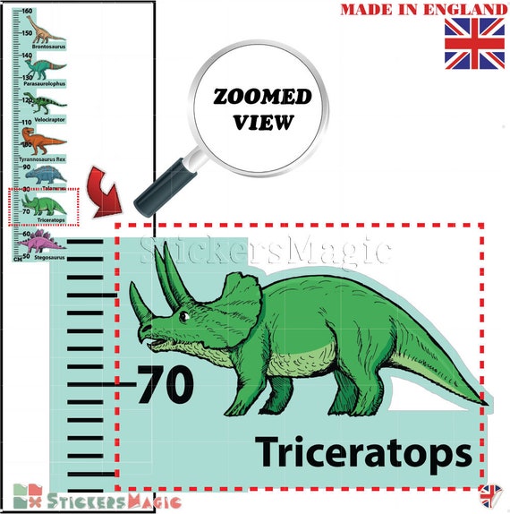 Dinosaur Height Chart Wall Sticker