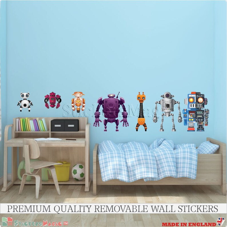 Robot Wall Decal Boys Bedroom Wall Sticker Robots Nursery Toddler