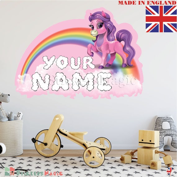 Unicorn 2 Name Wall Stickers for NurseryPersonalised Name Etsy