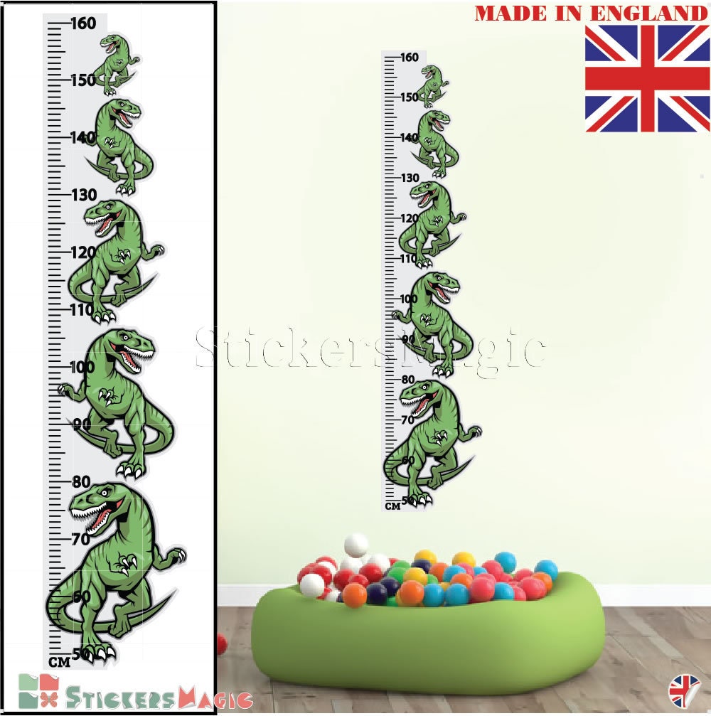 DINOSAUR Growth Chart Sticker Dinosaur Height Wall Sticker Height Chart