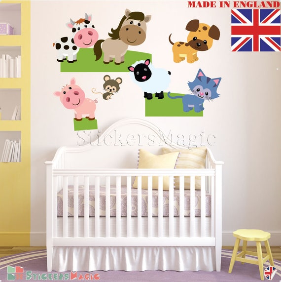 Farm Animal Wall Stickers Nursery Decor Kids Farm Animal Wall Stickers Nursery, Wall Stickers Farm Animals