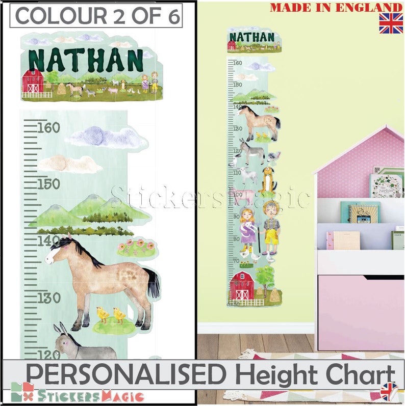 Personalised Farm Barnyard Animals Height Growth Chart 8 Vinyl Wall Stickers Personalised Farm Barnyard Animals Height Growth Chart 8 Vinyl Wall Stickers