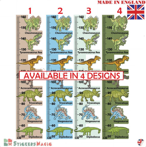 Dinosaur Height Chart Wall Sticker