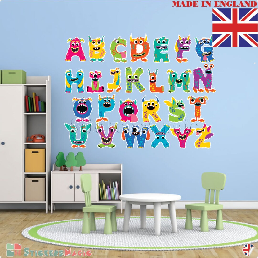 Alphabet Wall Decals Pre School Learning ABC Decal for Kids Toddlers