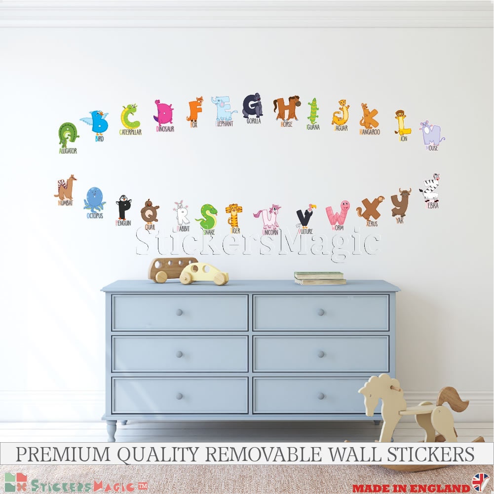 2 Sheets Alphabet Animal Wall Decals, Numbers Wall Decor ABC Letters Wall  Stickers for Classroom, Kids Room, Nursery Decor, Home Decoration for  Bedroom Playroom