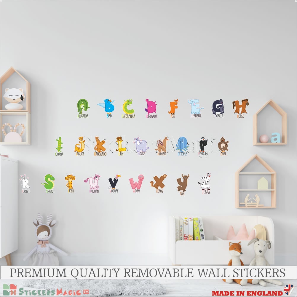 Buy 7ProductGroup Alphabet Animals ABC Wall Decals Peel and Stick Easily  Removable for Daycare School Kids Room Decoration Decals for Baby Boys  Girls Nursery Educational Wall Art (Alphabet 2) Online at desertcartINDIA