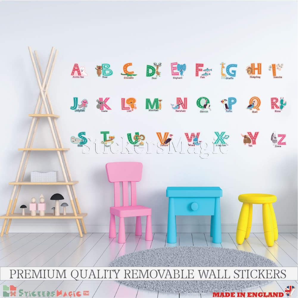 ABC Wall Stickers Toddler Alphabet Wall Stickers For Bedrooms Etsy