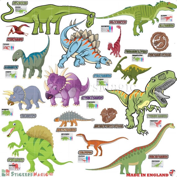 Boys Dinosaurs Wall Stickers Dino Pictures Names Types Etsy boys dinosaurs wall stickers dino pictures names types bedroom decorations childrens kids toddlers room baby nursery art transfers decals