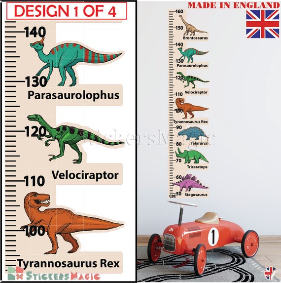 dinosaur height chart wall sticker measuring boys kids etsy dinosaur chart for kids