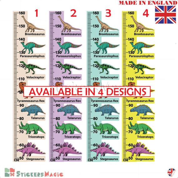 Dinosaur Height Chart Wall Sticker