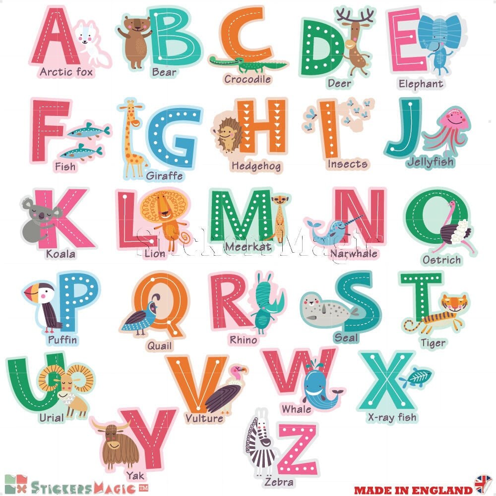 ABC Wall Stickers Toddler Alphabet Wall Stickers For Bedrooms Etsy