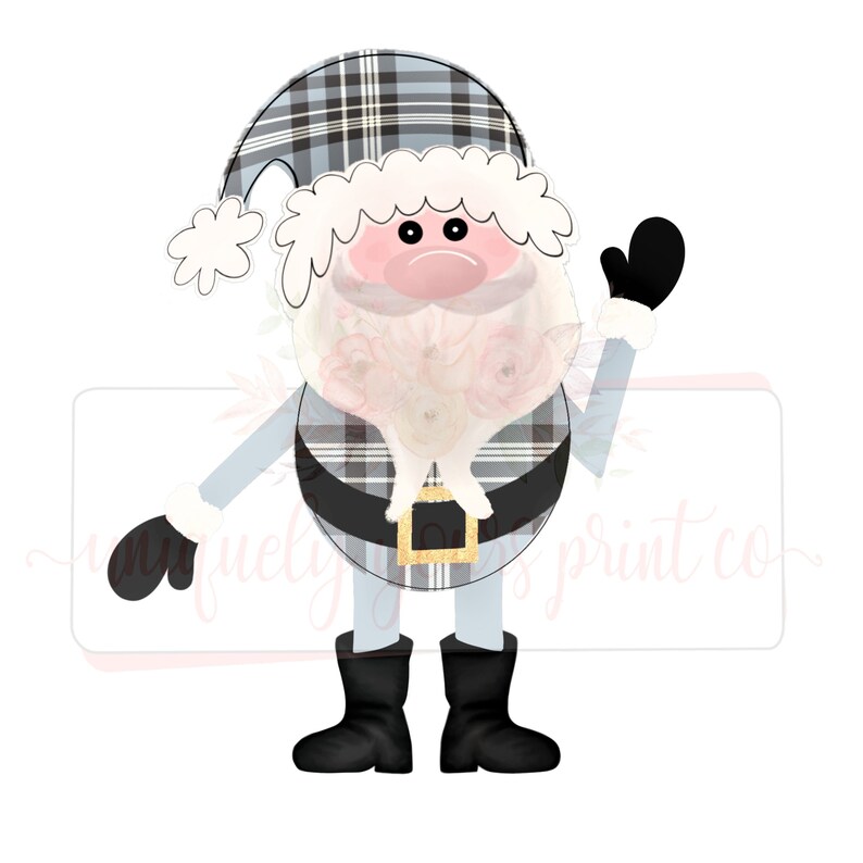 Download Blue Buffalo Plaid Santa Christmas Sublimation Printable ...