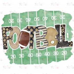 Black & Gold Football on field  Design | Hand drawn | PNG | Sublimation | Digital Download |