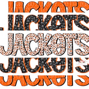 Orange & Black Jackets digital design | Hand drawn | Mascot Printable Stack | School Spirit | Digital Download | high school Mascot png |