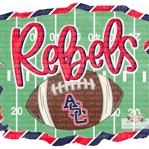 ASC Rebels football Digital design download | Red and Navy Blue | Hand drawn | School Spirit | printable design Download | Amite Rebels
