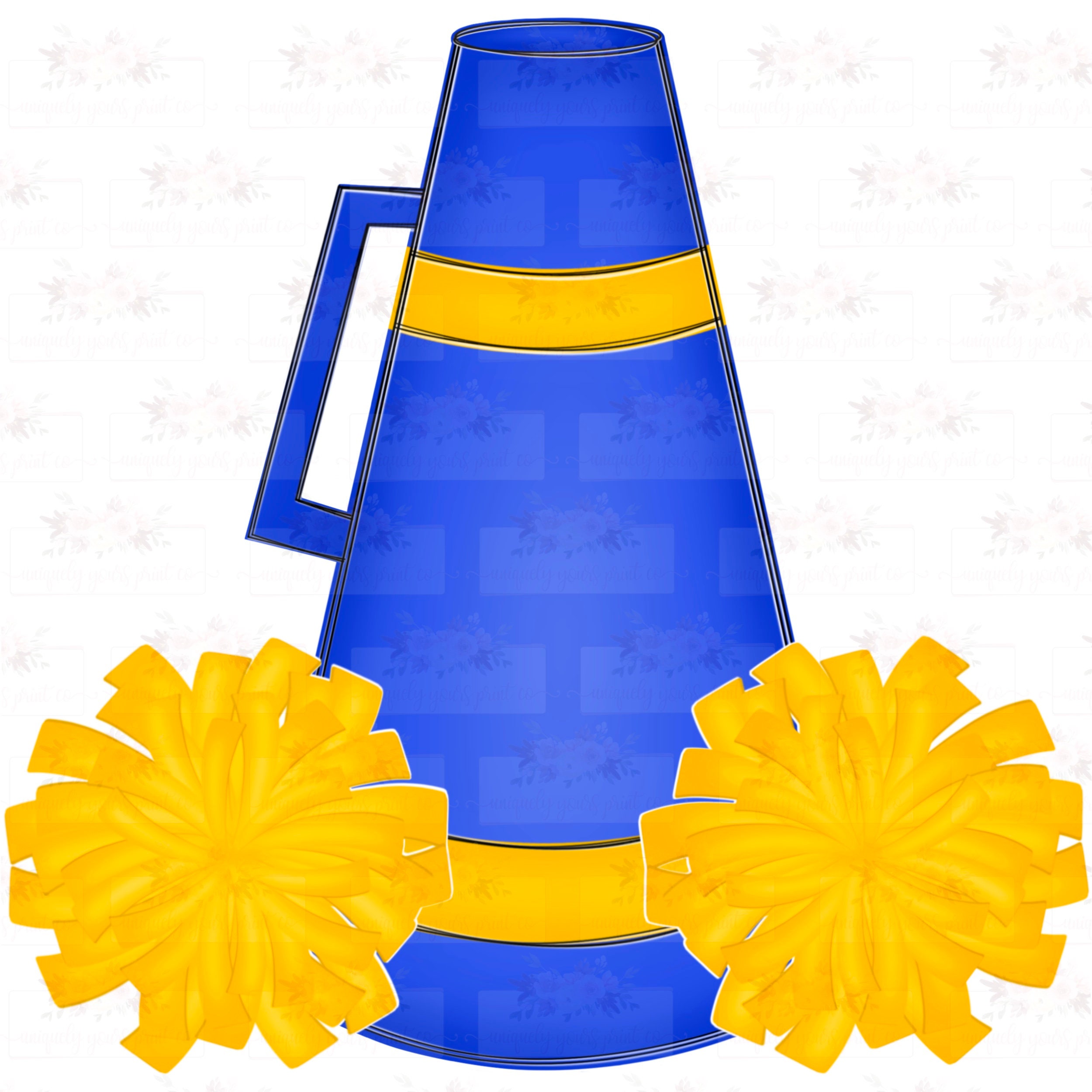 Cheerleading Megaphone Clipart Blue