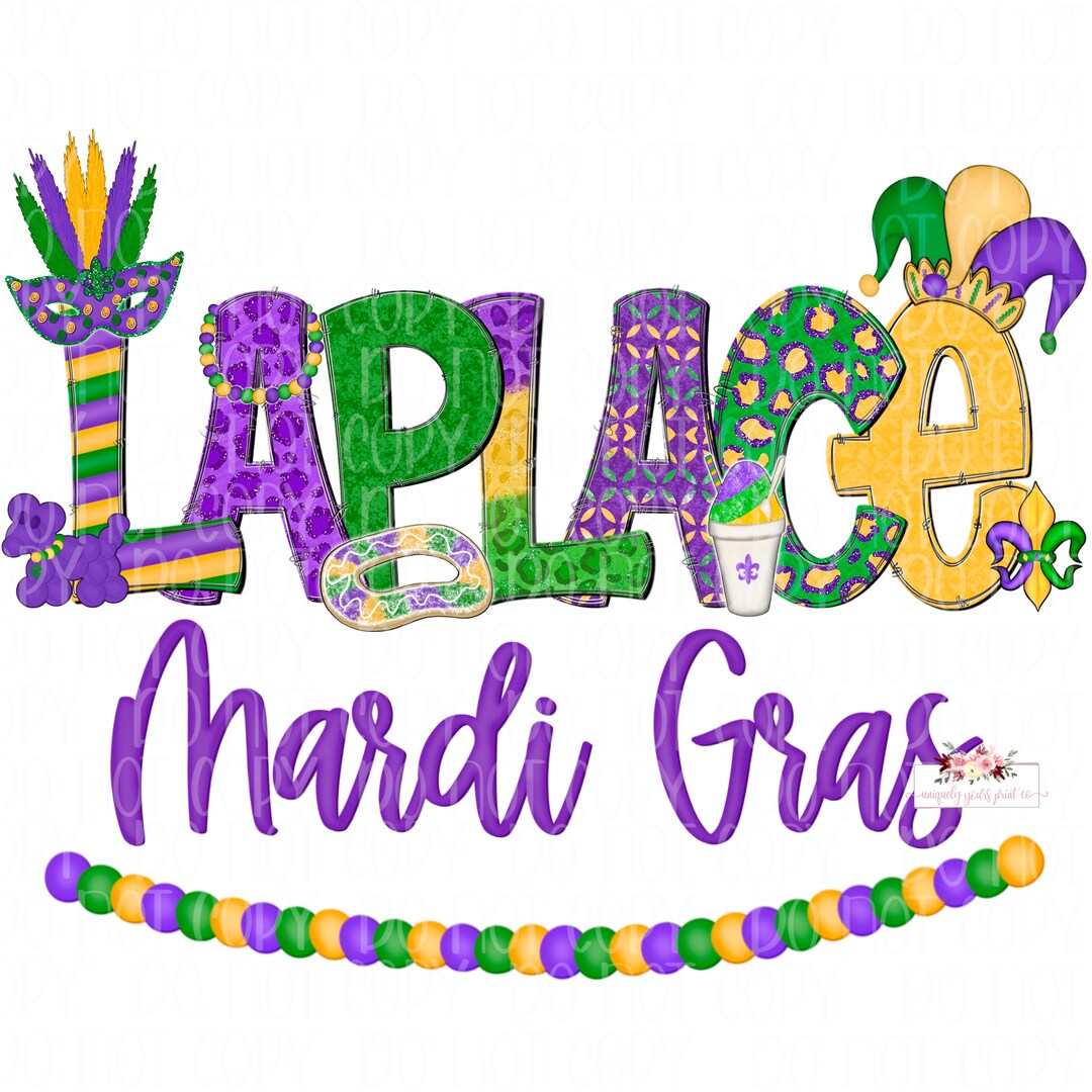 Laplace Mardi Gras Doodle PNG Hand Drawn Design Sublimation Digital