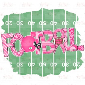Pink Ribbon football on field png | digital design | Hand drawn | School Spirit | Sublimation | pink school football cancer awareness