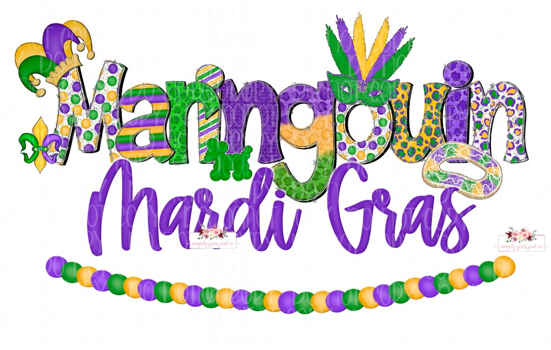 Maringouin Mardi Gras Digital Design PNG Hand Drawn Design Sublimation