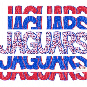 Jaguare Royal Blau und Rot Digital Design | Jaguar Maskottchen | Gepard Tie Dye & Leopard | druckbar Download | Handgezeichnet |