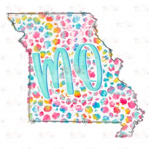 Missouri leopard tie dye state doodle | Hand drawn | Sublimation | Digital design Download | PNG |