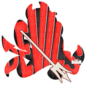 Conception numérique des diables | Mascotte Diables | Téléchargement numérique | Dessiné à la main | PNG | rouge et noir