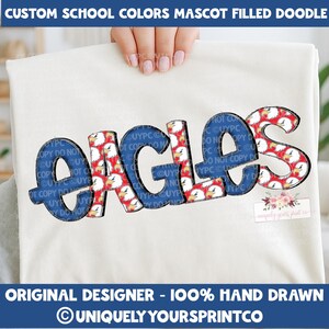 Red & Blue Eagles Mascot Digital Design | School Spirit (Digital Download)