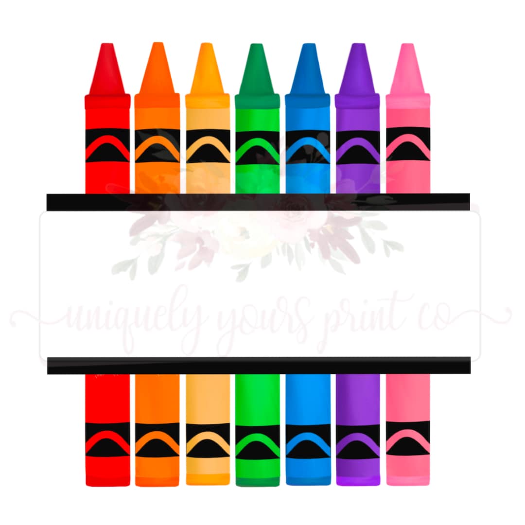 Pila de crayones dividida con área de nombre / PNG / Descarga Etsy España