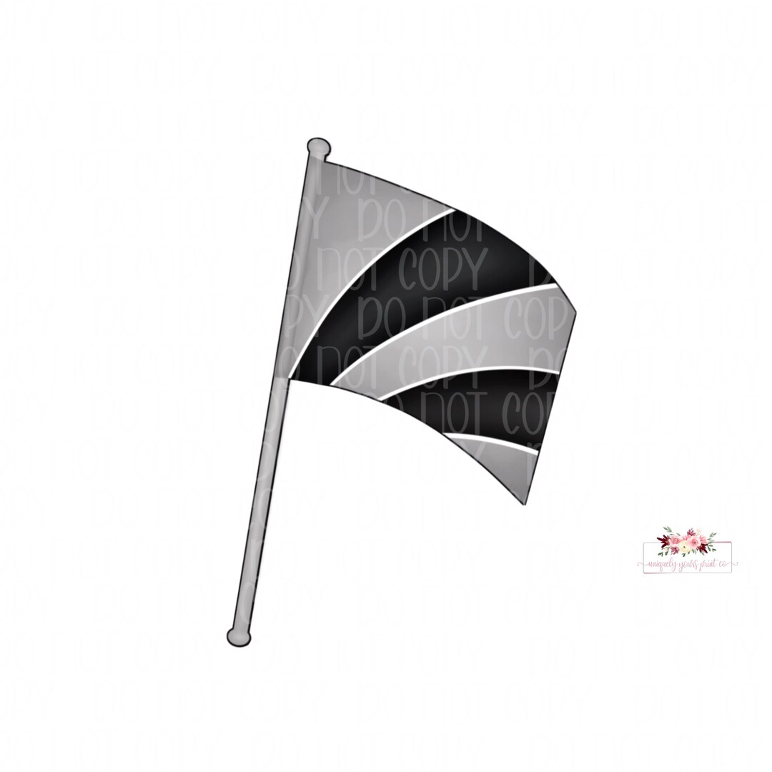 Black and Silver Gray Color Guard Flag Clipart Printable Design Band