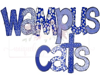 Diseño de garabatos de gatos Wampus / Mascota real y blanca (descarga digital)