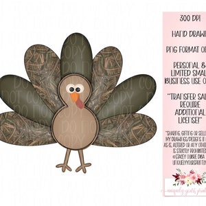 Camoflauge Turkey PNG | Thanksgiving Sublimation | Digital Design | Instant Download | PNG | Sublimation | Hand Drawn |