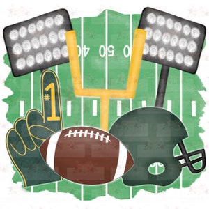 Jäger Grün und Gelb Gold Fußball Digital Design | Fußballplatz PNG | Handgezeichnet | Sublimation | Digitaler Download |