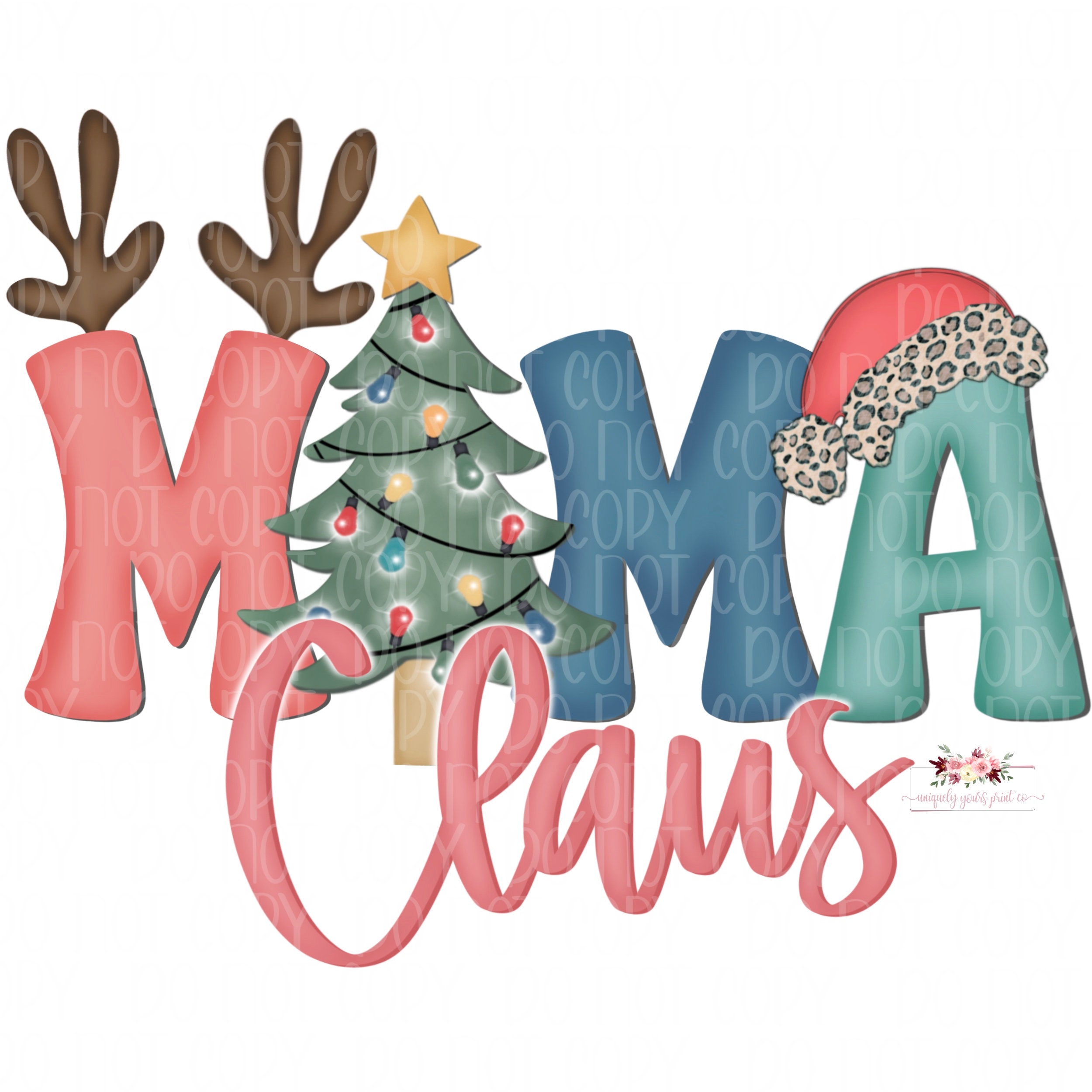 Mama Claus Digital Design PNG Antlers Gift Snowman & Santa - Etsy