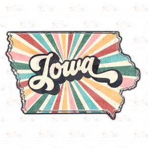 Iowa state digital design download | retro boho starburst | instant download | Hand drawn | Sublimation | PNG |